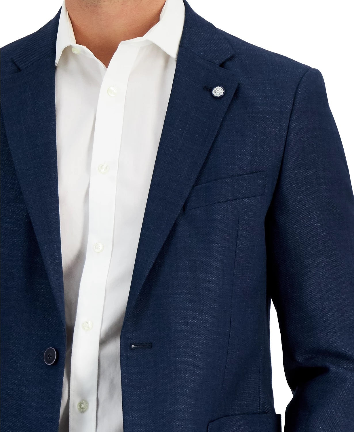 Nautica Mens Modern fit Sport Coat Blazer 42 R Navy Blue Solid Stretch