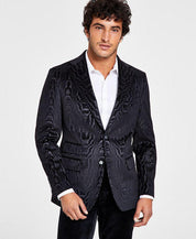 Tallia Men's Black Velvet Slim Fit Sport Coat 40S