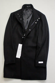 Calvin Klein Men's Mayden Slim-Fit Wool Blend Overcoat Coat 44L Black