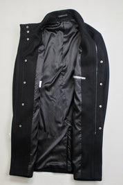 Calvin Klein Mens Slim-Fit Mayden Wool Overcoat Coat 36S Black