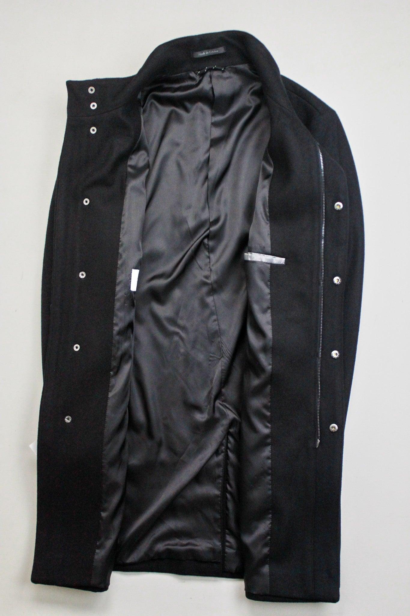 Calvin Klein Men's Mayden Slim-Fit Wool Blend Overcoat Coat 44L Black
