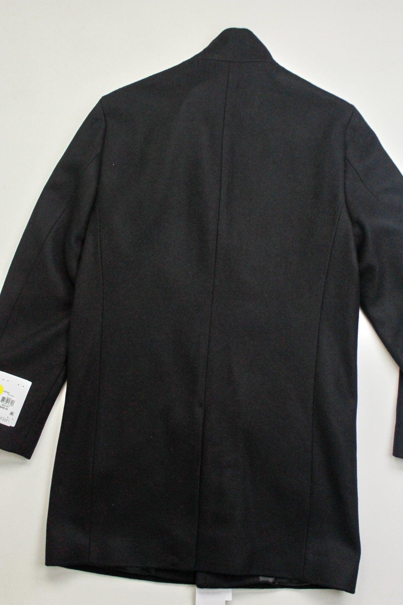 Calvin Klein Men's Mayden Slim-Fit Wool Blend Overcoat Coat 44L Black