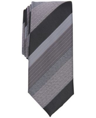 Alfani Men's Cormack Striped Slim Tie Purple Grey Necktie