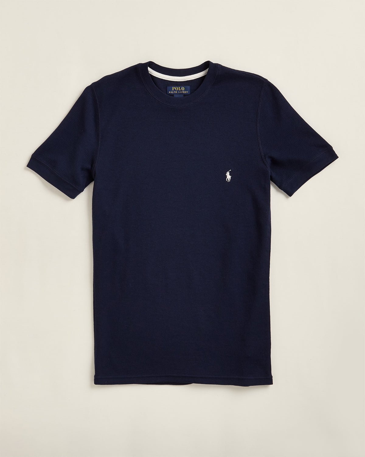 Polo Ralph Lauren Mens Waffle Knit Sleep Shirt Short Sleeve Navy Blue Large