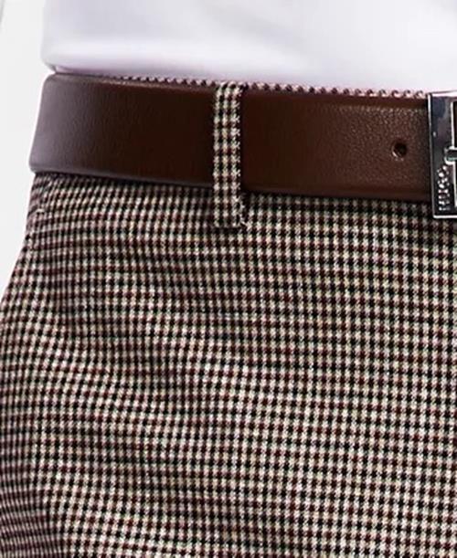 Bar iii Mens Dark Red Tan Check Print Dress Pants 32 X 32