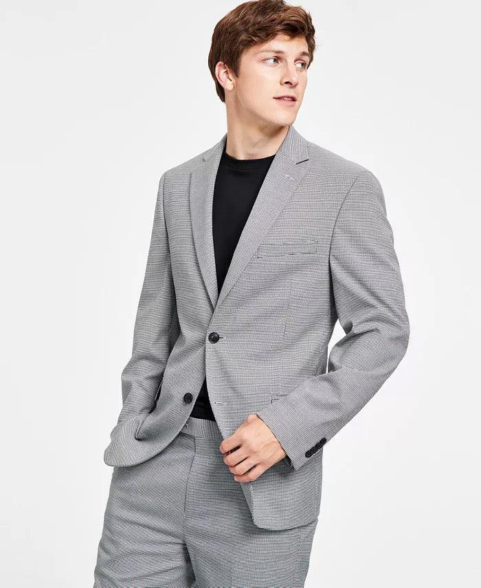 Alfani Men's Slim-Fit Pattern Suit Jacket 38R Black White