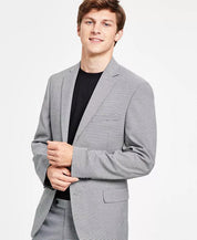ALFANI Mens Slim Fit Black and White Plaid Suit Jacket 44L Two Button