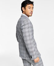 ALFANI Men's Slim-Fit Black & White Pattern Suit Jacket 44S