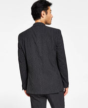 Alfani Mens Slim Fit Pinstripe Suit Jacket Black 42R