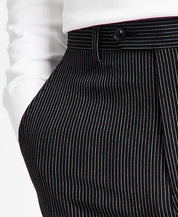 Alfani Mens Slim Fit Dress Pants Black White Pin Stripes 31 x 30