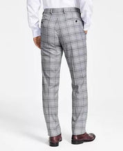 Alfani Mens Slim Fit Black White Plaid Dress Pants 33 x 32