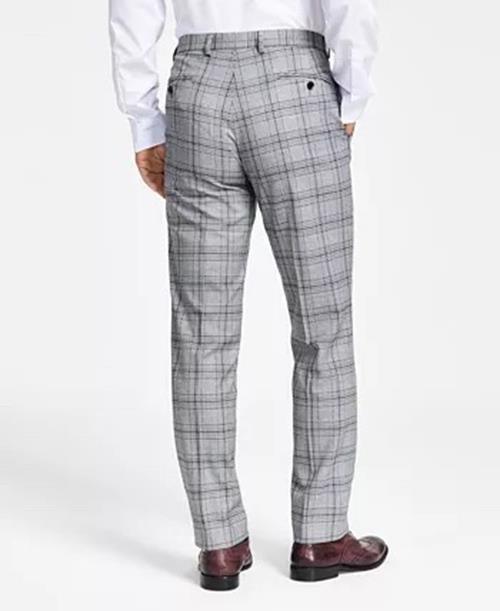 Alfani Mens Slim-Fit Suit Pants Black White Plaid 30 x 30