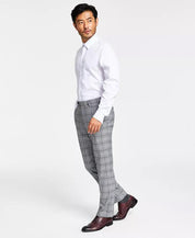 Alfani Mens Slim-Fit Suit Pants Black White Plaid 34 x 32