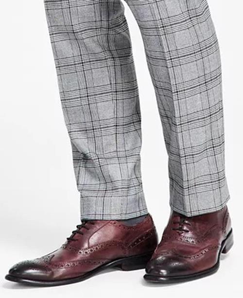 Alfani Mens Slim-Fit Suit Pants Black White Plaid 34 x 32