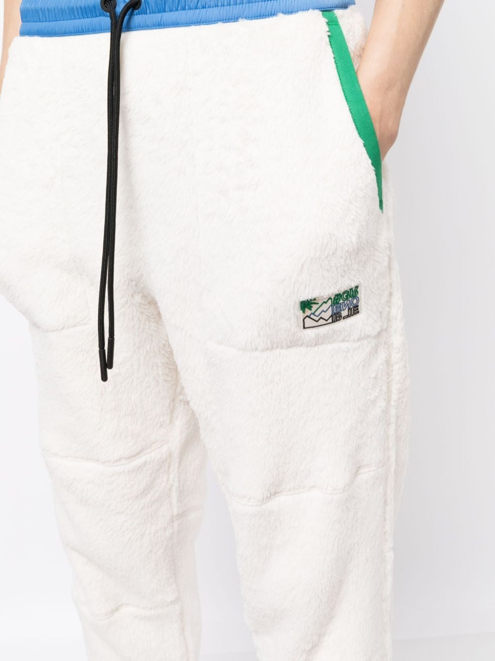MONCLER Mens Grenoble Fleece Sweatpants Pants Size Small White Blue