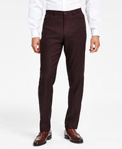 Tommy Hilfiger Mens Modern Fit Twill Flex Dress Pants Olive Burgundy 34 x 32