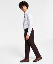 Tommy Hilfiger Mens Modern Fit Twill Flex Dress Pants Burgundy Olive 34 x 34