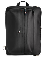 Tommy Hilfiger Men's Leo Logo Embossed Messenger Bag Black