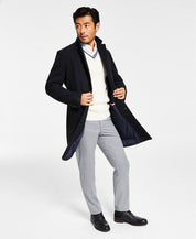 Tommy Hilfiger Mens Classic fit Overcoat Coat 36 S Blue Solid