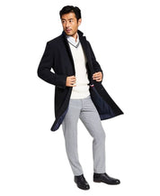 Tommy Hilfiger Mens Modern Fit Overcoat Coat 36 S Navy Blue Solid Wool