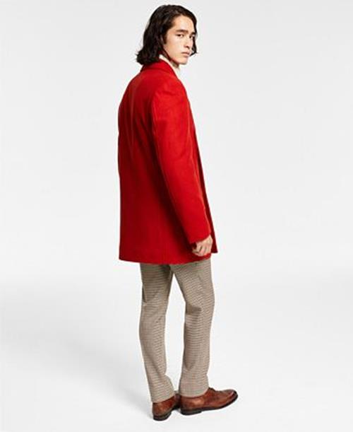 Lauren Ralph Lauren Mens Classic fit Double Breasted Peacoat Coat 40 R Orange