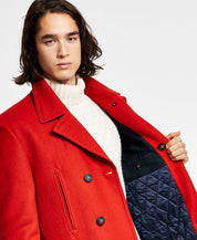 Lauren Ralph Lauren Mens Classic fit Double Breasted Peacoat Coat 40 R Orange