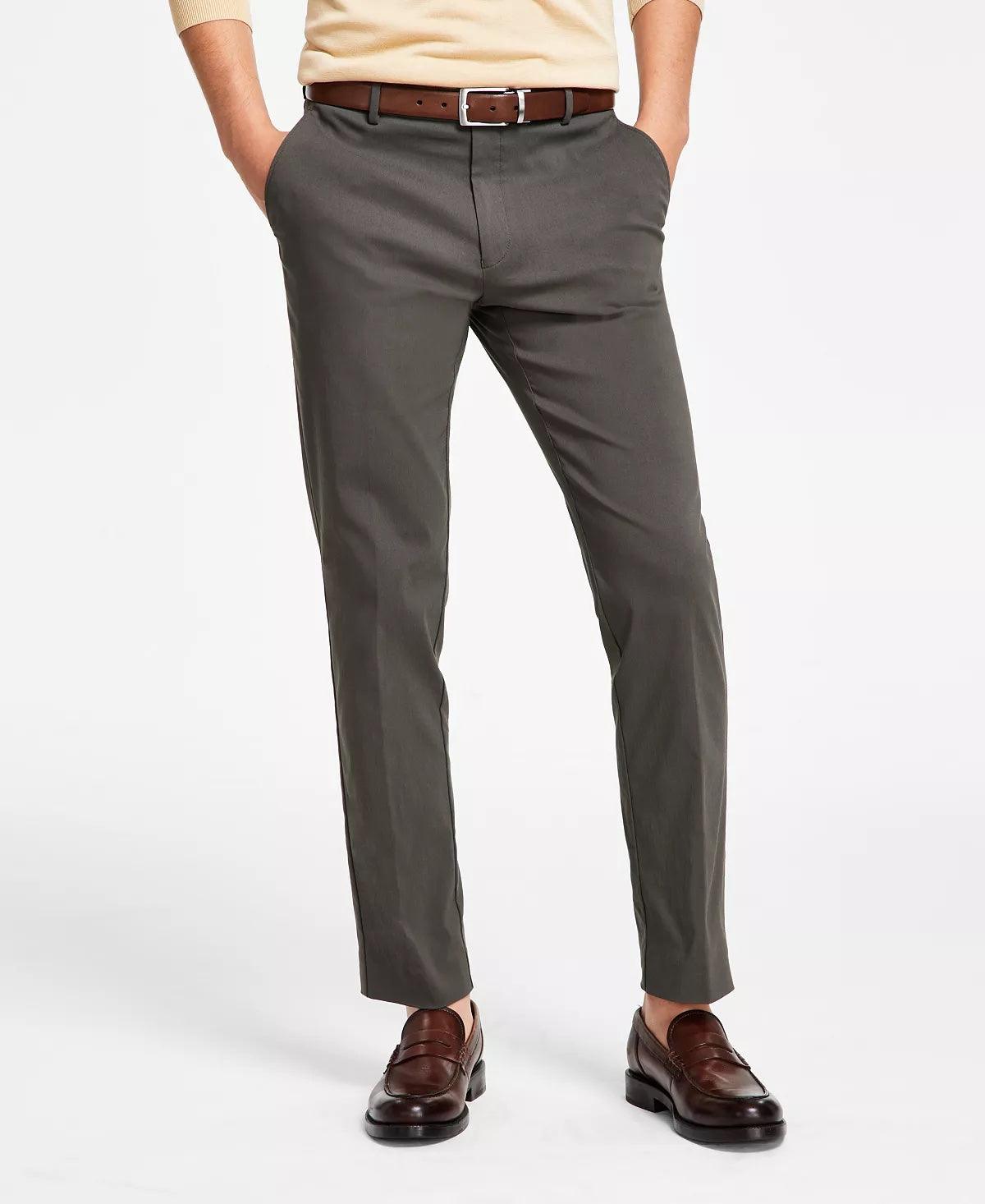 Tommy Hilfiger Men's Modern Fit Th Flex Solid Dress Pants Olive Green 38 x 34