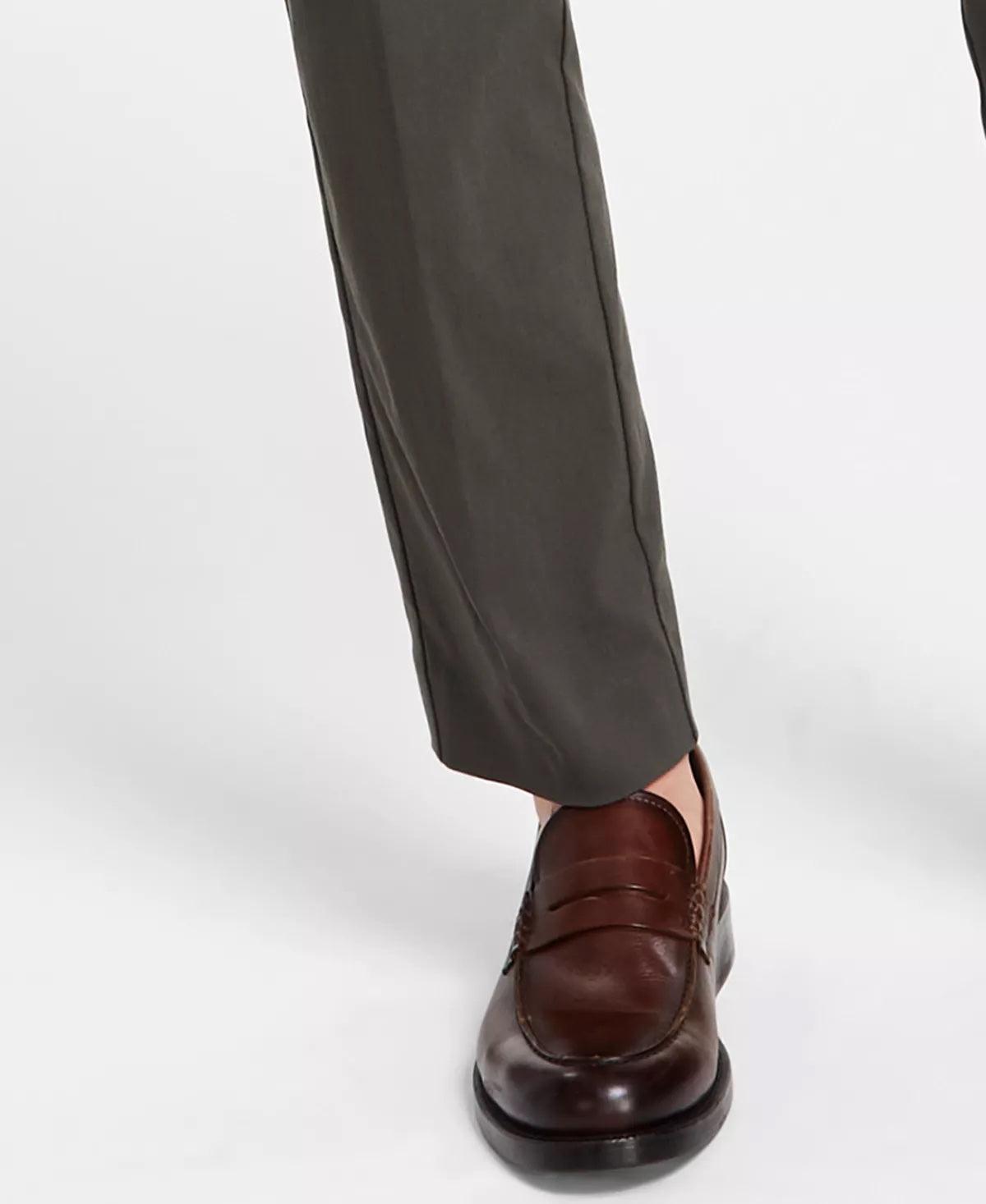 Tommy Hilfiger Men's Modern Fit Th Flex Solid Dress Pants Olive Green 38 x 34