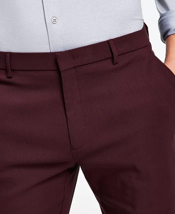 Tommy Hilfiger Men's Modern-Fit Burgundy Pants 32 x 30