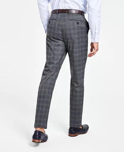 Tommy Hilfiger Mens Modern fit Dress Pants 36 / 32 Grey Check Stretch