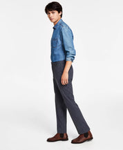 Tommy Hilfiger Mens Plaid Modern Fit Dress Pants Blue Grey 34 x 34
