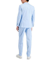 NAUTICA Men's Suit 46L / 41 x 34 Light Blue Modern-Fit Stretch Cotton Solid