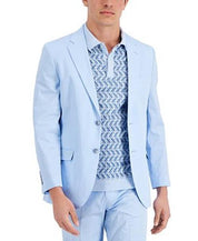 NAUTICA Men's Suit 40S / 34 x 32 Light Blue Modern-Fit Stretch Cotton Solid