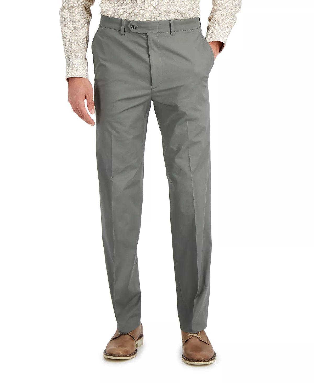 NAUTICA Men's Modern-Fit Stretch Cotton Solid Suit Grey 42R / 36 x 32