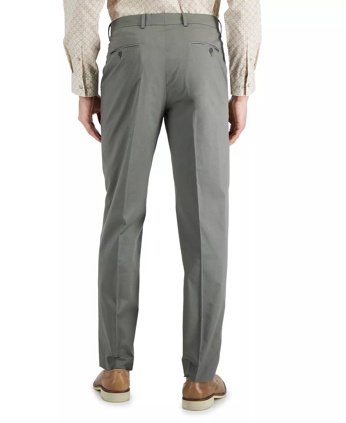 NAUTICA Men's Modern-Fit Stretch Cotton Solid Suit Grey 42R / 36 x 32