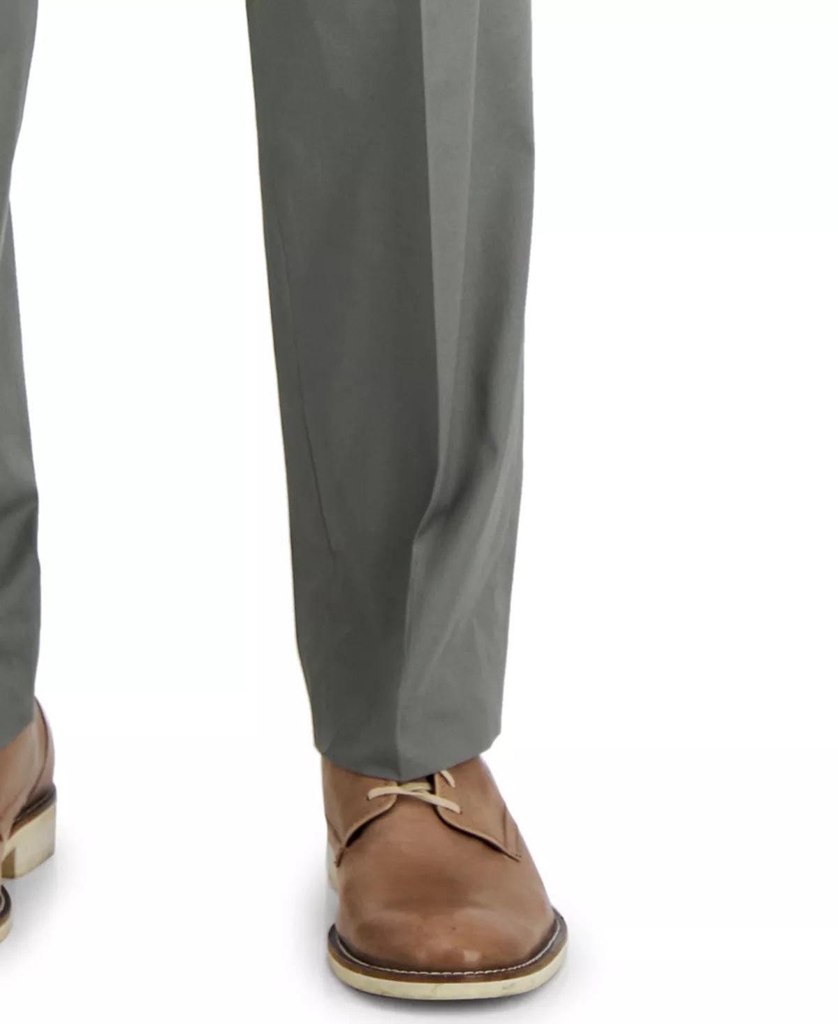 NAUTICA Men's Modern-Fit Stretch Cotton Solid Suit Grey 42R / 36 x 32