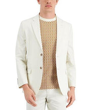 Nautica Men's Modern-Fit White / Cream Cotton Suit 40S / 34 x 32