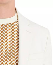 Nautica Men's Modern-Fit White / Cream Cotton Suit 42S / 36 x 32