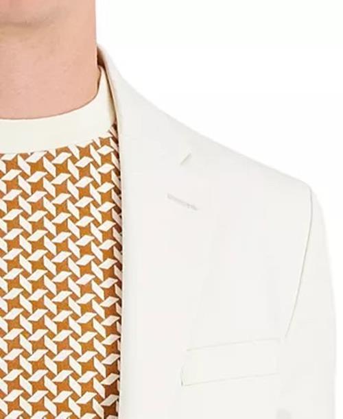 Nautica Men's Modern-Fit White / Cream Cotton Suit 42S / 36 x 32