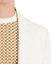 Nautica Men's Modern-Fit White / Cream Cotton Suit 36R / 30 x 32
