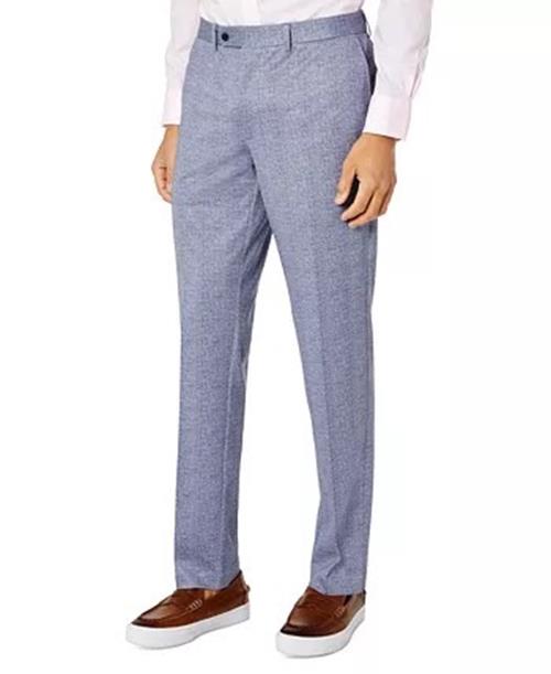 TALLIA Men's Slim-Fit Knit Suit Dress Pants Blue 30 X 30 Plaid