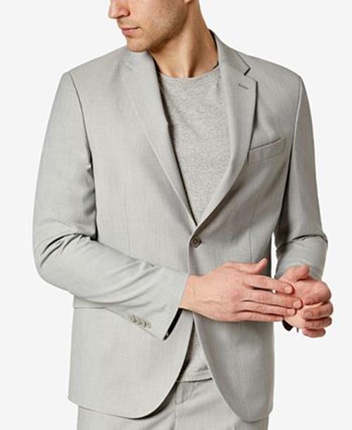 Kenneth Cole Reaction Mens Slim fit 2 Piece Suit 38 R / 31 Waist Grey Solid