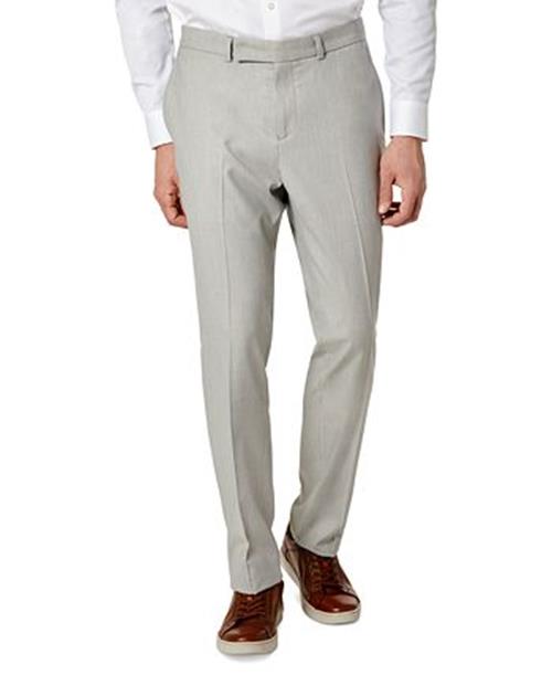 Kenneth Cole Reaction Mens Slim Fit Stretch Suit Dress Pants 29 x 32 Light Grey