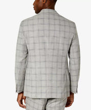 Kenneth Cole Reaction Men's Slim-Fit Suit 42R 35 x 32 Tan Grey Plaid