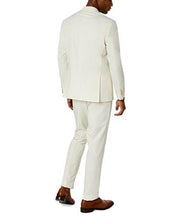 Kenneth Cole Flex Slim-Fit Stretch White Solid Suit 38S / 31 x 32 Flat Pant