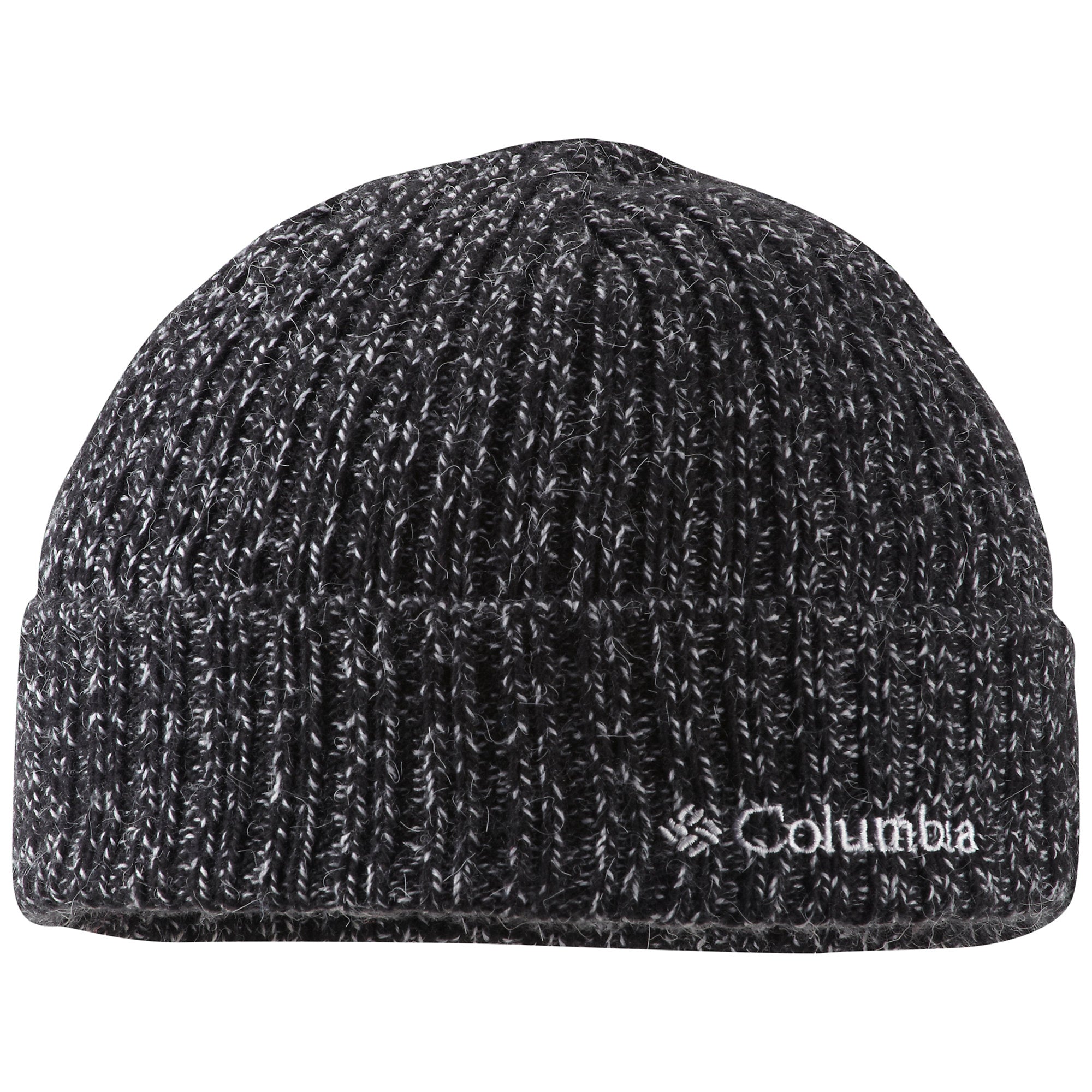 Columbia Mens Regular fit Ribbed Knit Embroidered Beanie Hat One Size Black