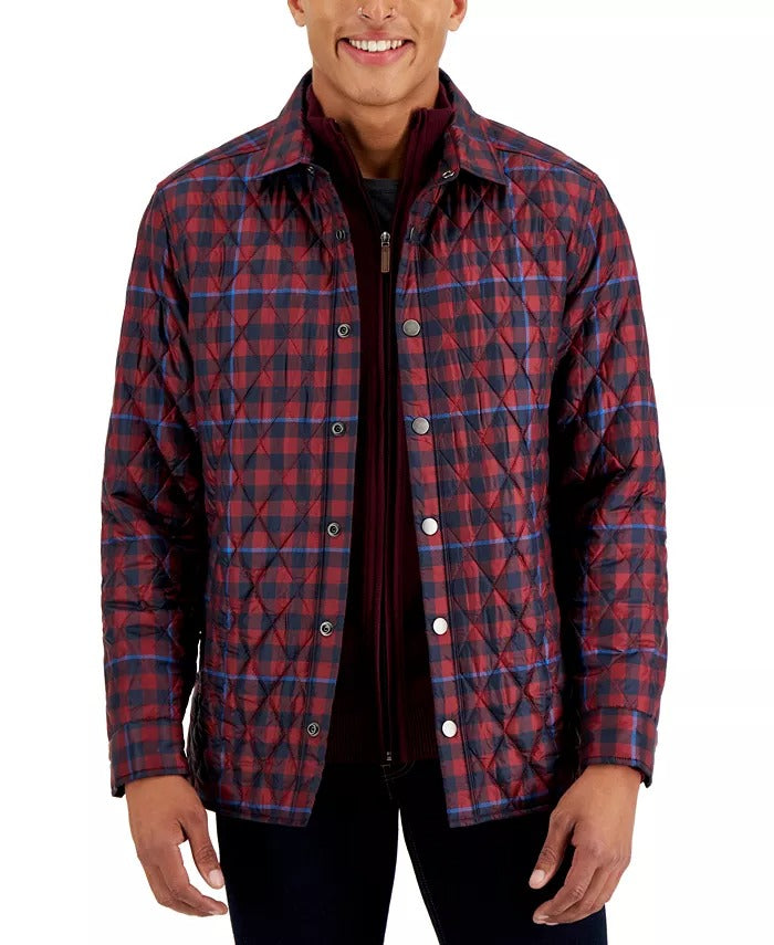 CLUB ROOM Men's Leo Quilted Puffer Jacket XXL 2XL Red