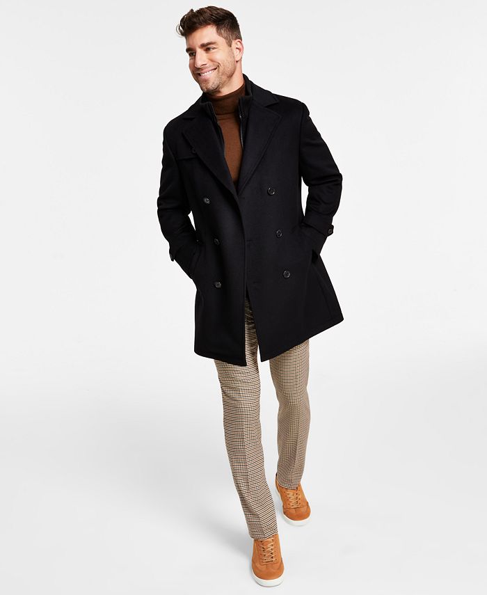 Lauren Ralph Lauren Mens Labrada Double-Breasted Wool Peacoat 40R Black Coat