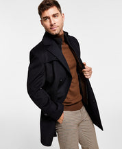 Lauren Ralph Lauren Mens Classic fit Double Breasted Overcoat Coat 42 L Black