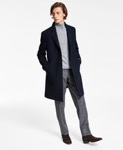Lauren Ralph Lauren Mens Classic fit Overcoat Coat 40 S Blue Herringbone